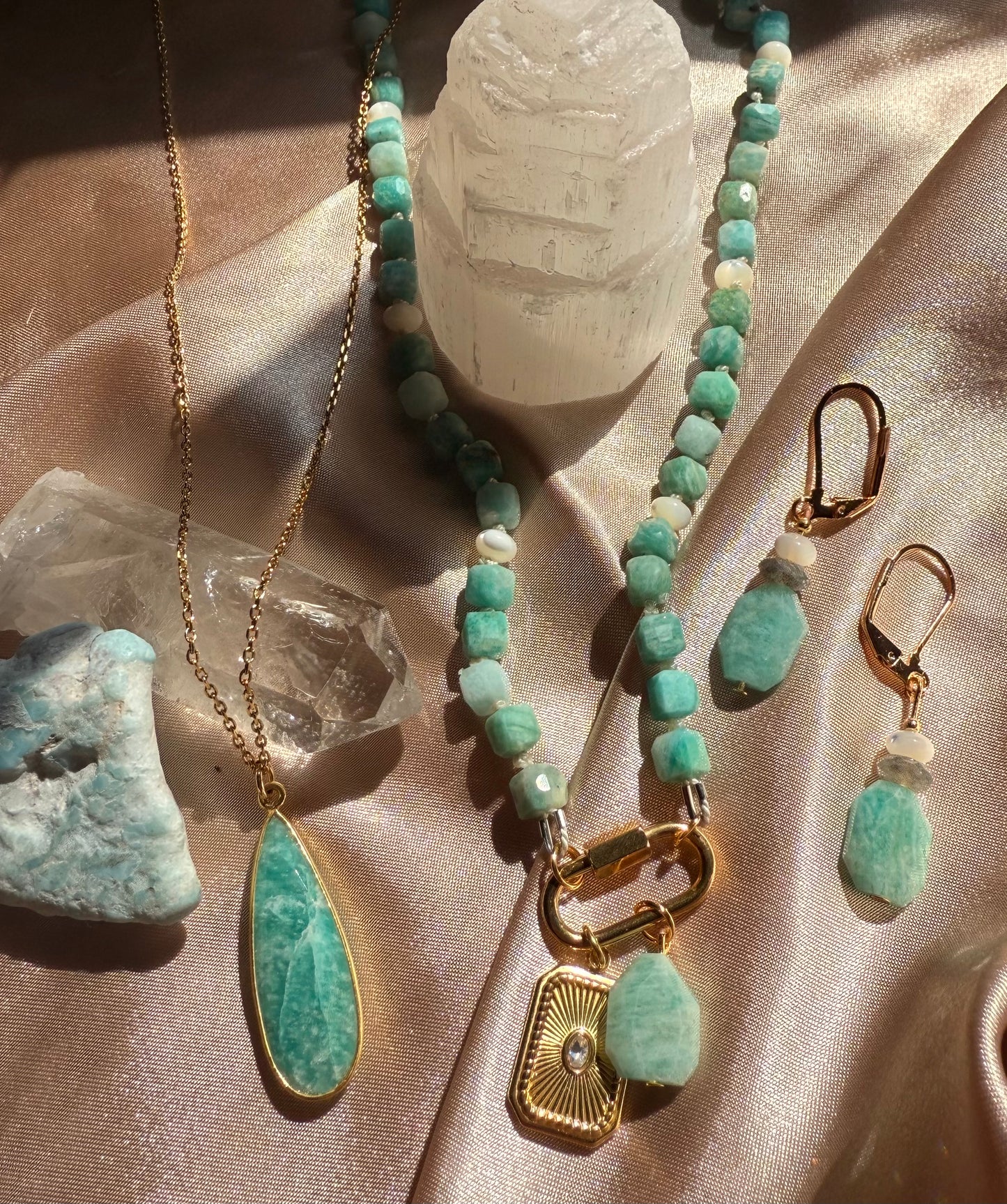 Amazonite Cubed Necklace