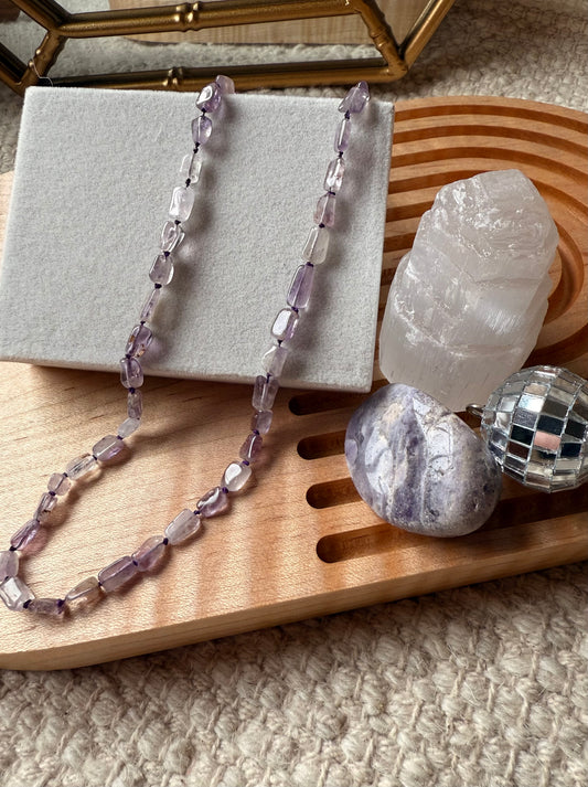 Amethyst Rectangle Necklace