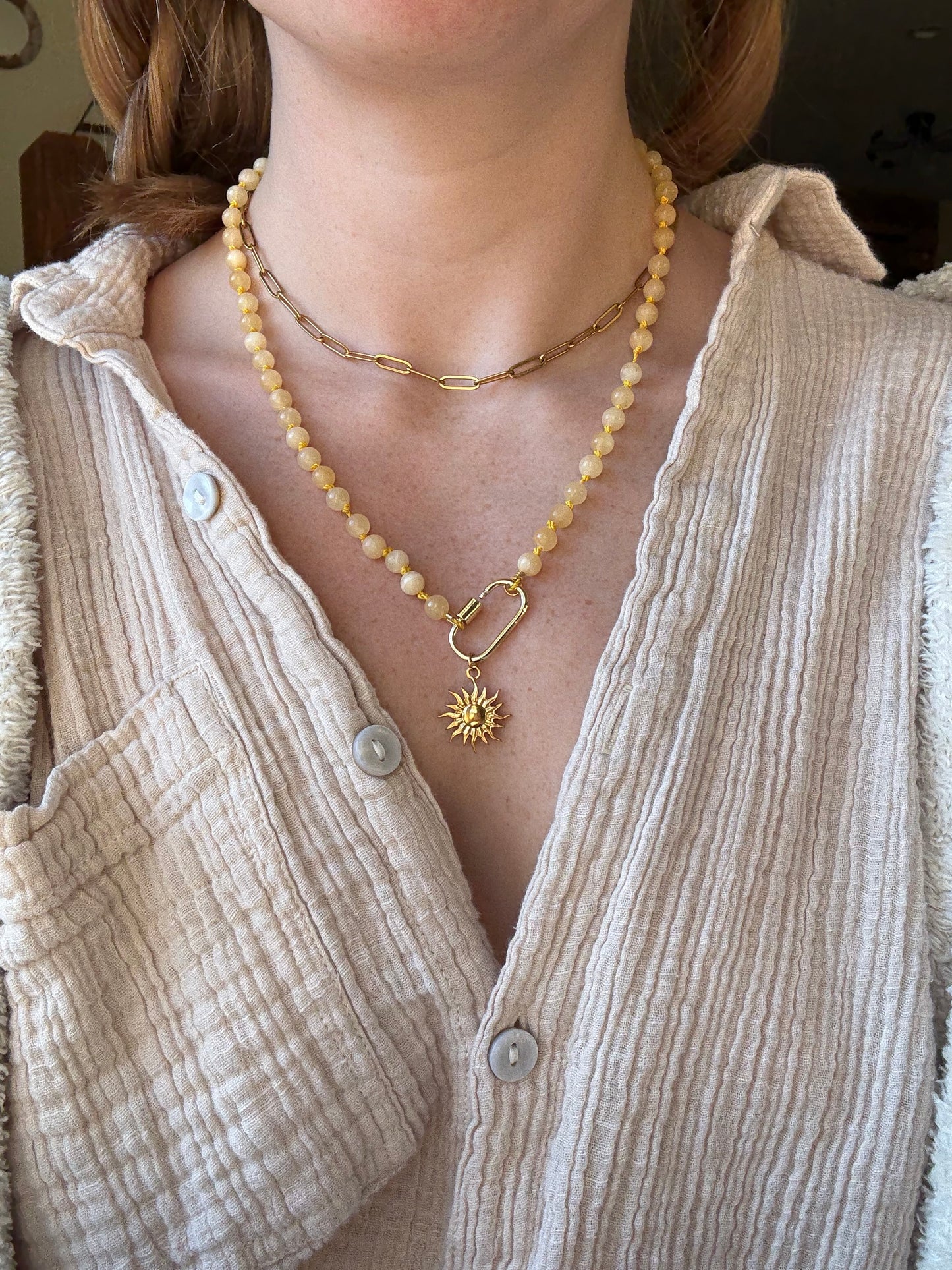 Yellow Jade Necklace