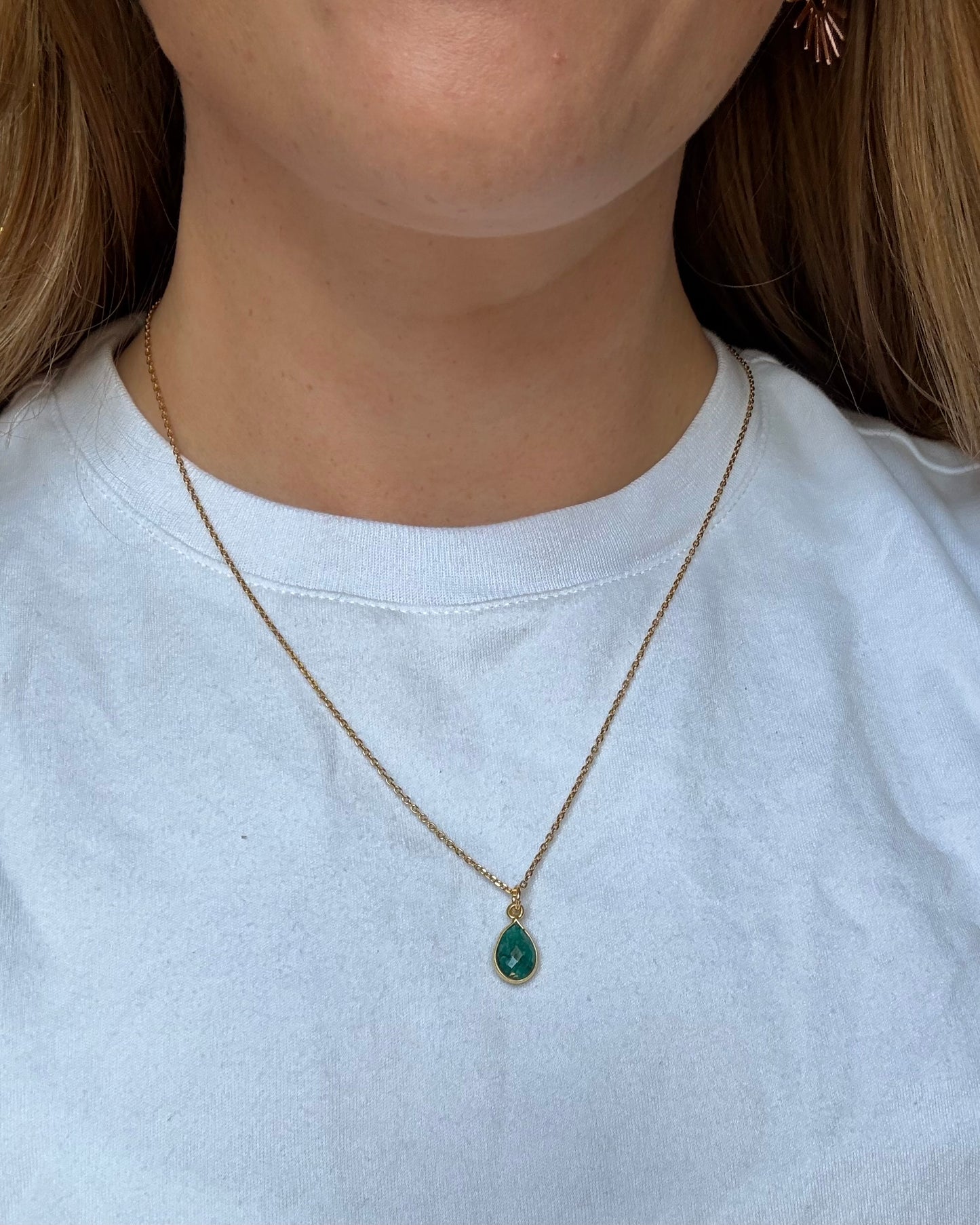 Emerald Teardrop Necklace