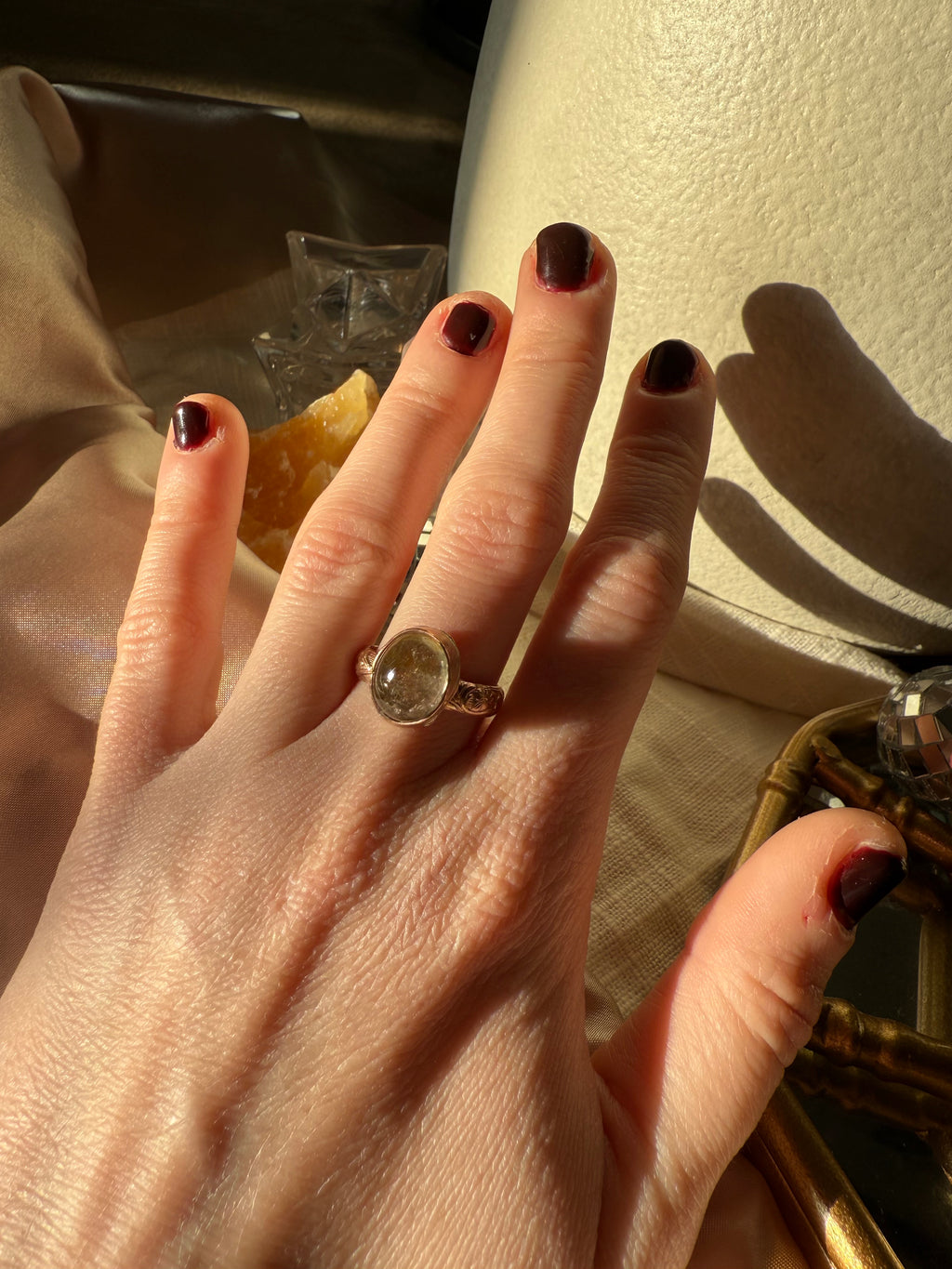 Rutilated Quartz Ring Size 6.75