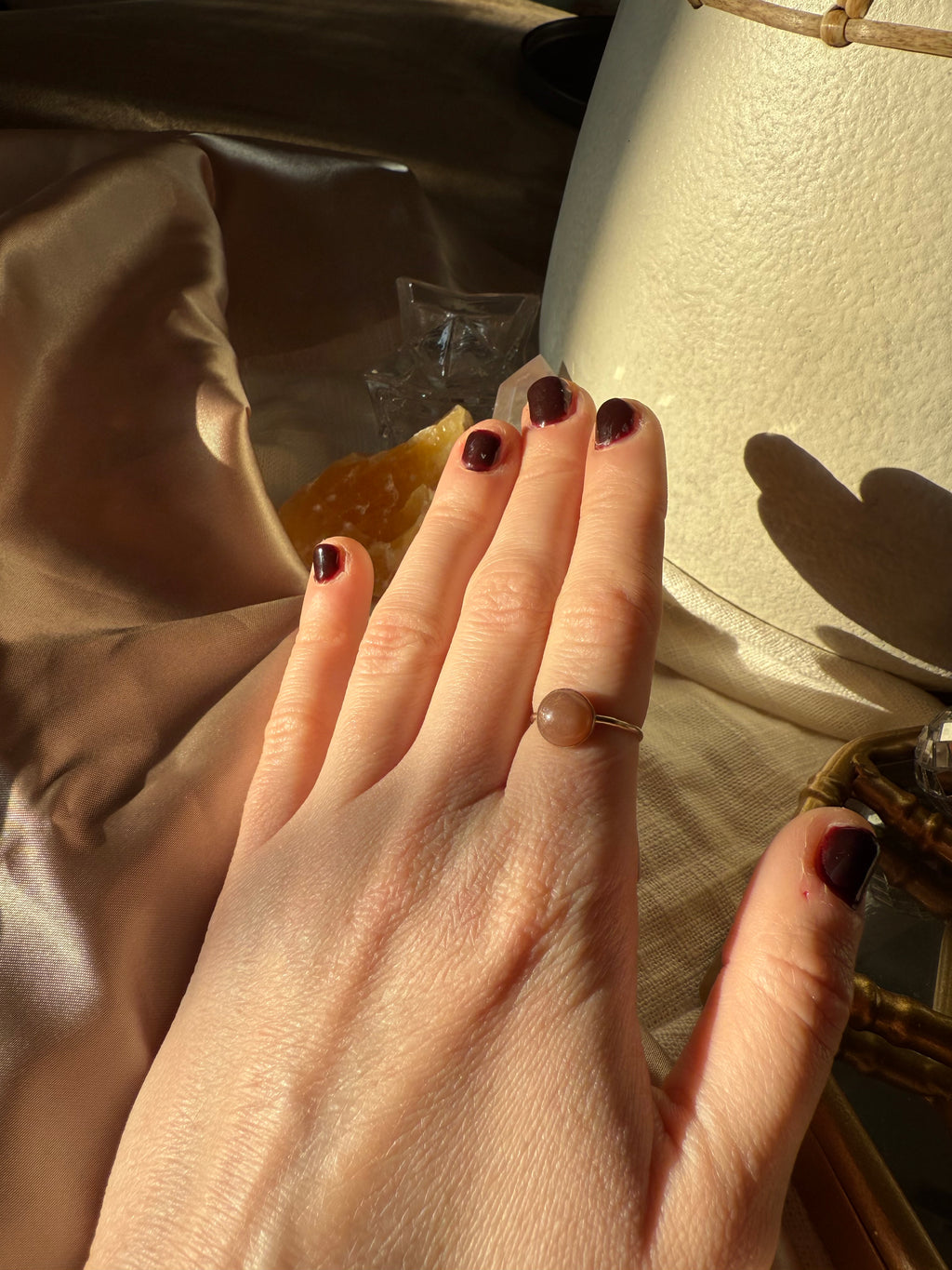 Sunstone Thin Band Ring Size 5.25