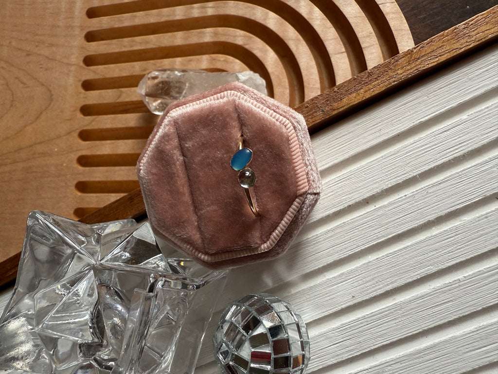 Apatite & Blue Topaz Ring Size 10