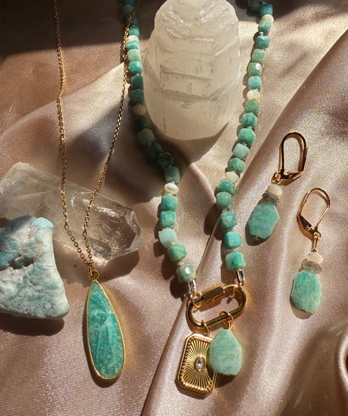 Amazonite Cubed Necklace