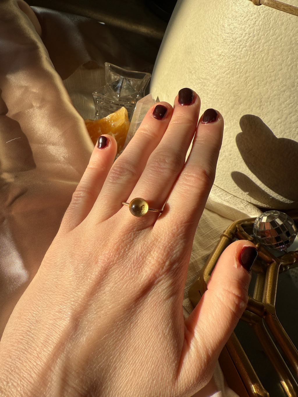 Citrine Thin Band Ring Size 7