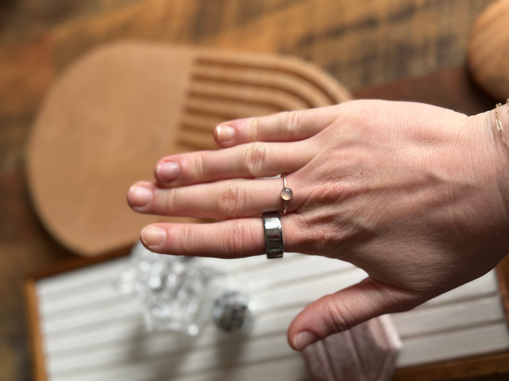 Gray Moonstone Ring