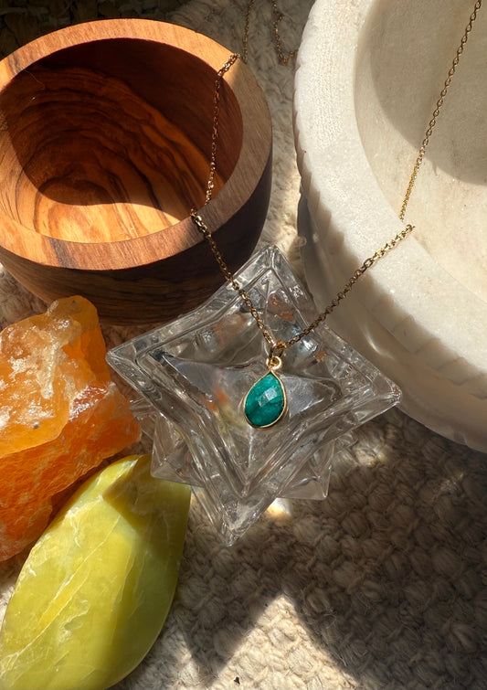 Emerald Teardrop Necklace