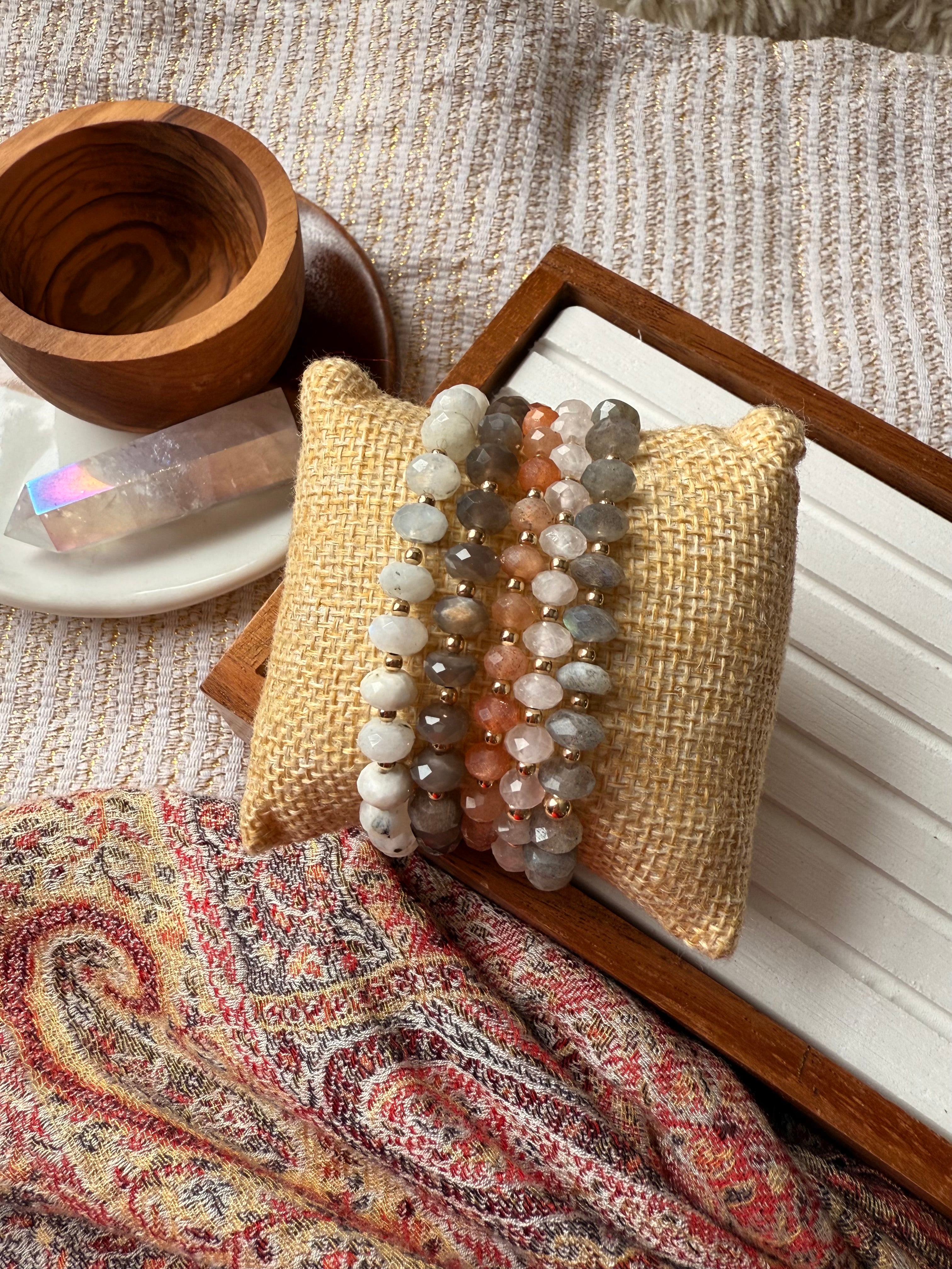 Rays of Moonlight Blue Moonstone Bracelets